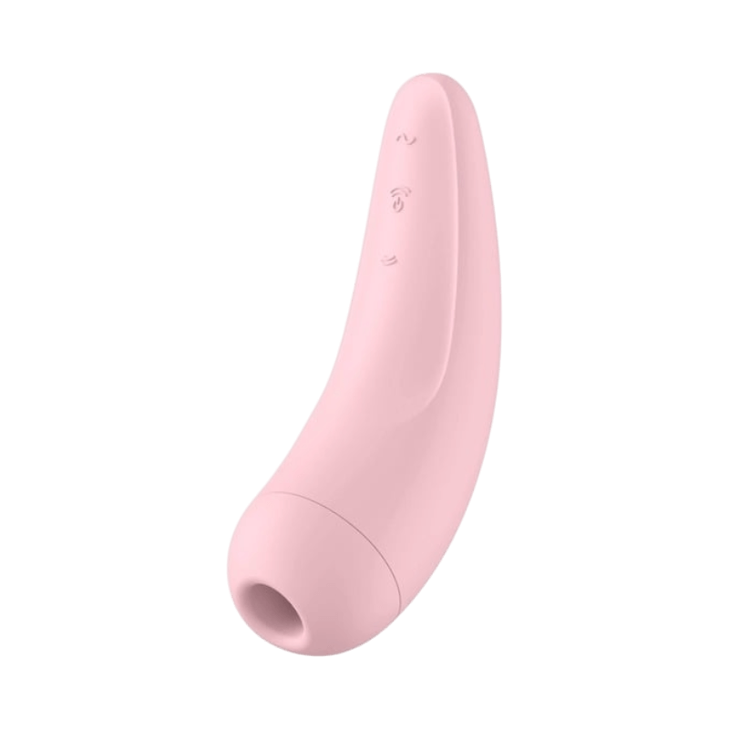 Satisfyer Curvy 2 klitorisstimulator i lyserød med trykbølgeteknologi og app-kompatibilitet