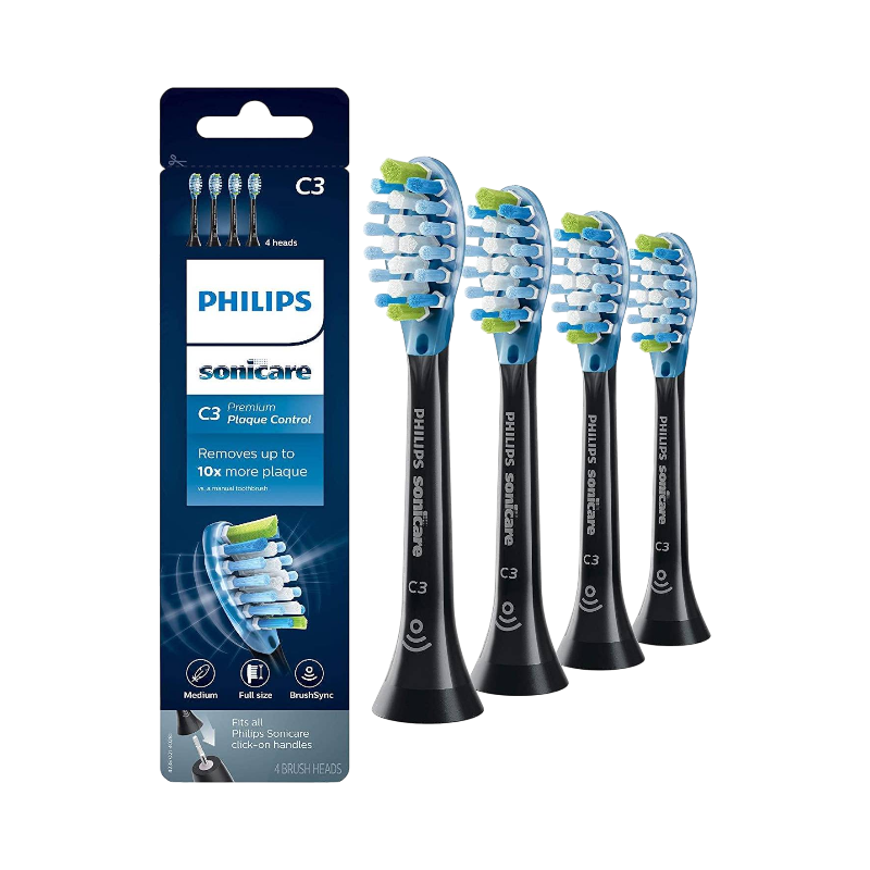 Philips Sonicare C3 Premium børstehoveder, 4-pak, fjerner op til 10x mere plak end en manuel børste.