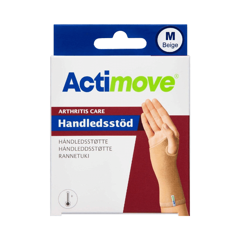 Actimove handledsstöd beige medium för smärtlindring och stabilitet vid artrit.