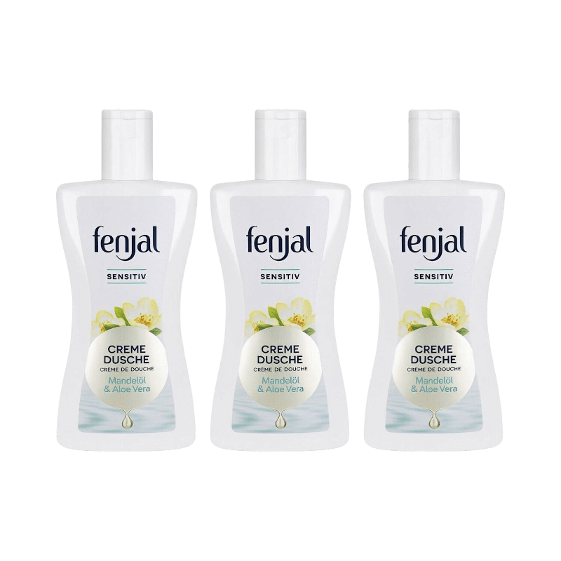 Fenjal Sensitive brusecreme med mandelolie og aloe vera til skånsom daglig vask.