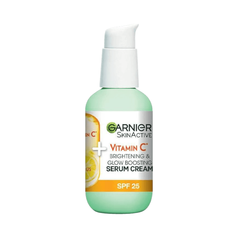 Garnier Skin Active Vitamin C serum-creme med SPF 25 – giver glød og beskytter mod solskader.