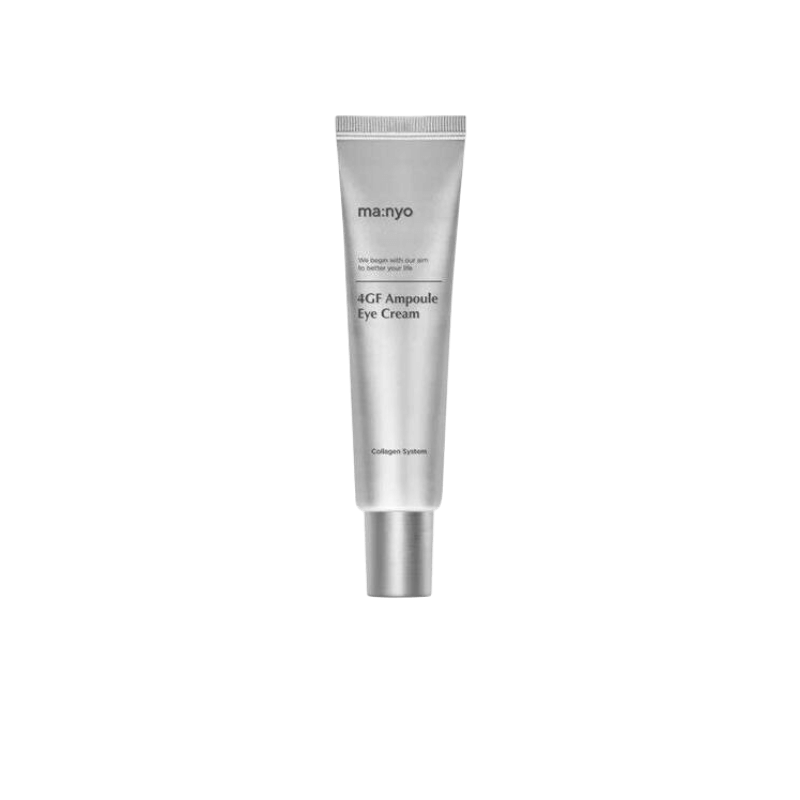 Anti-aging øjencreme fra Manyo med 4GF og kollagensystem til at reducere rynker og fine linjer.