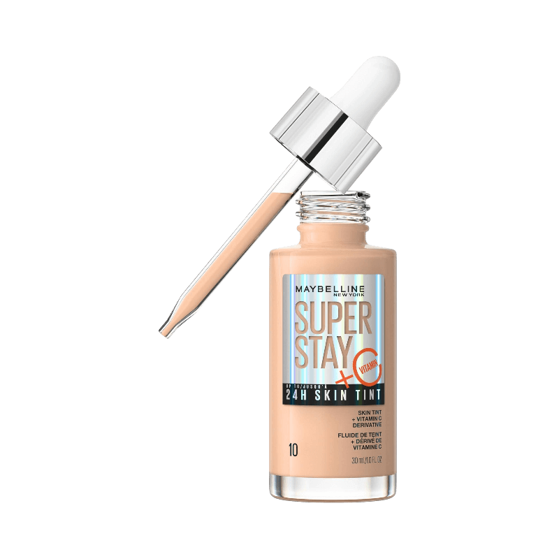 Maybelline Super Stay 24H Skin Tint med C-vitamin og dråbeapplikator i nuance 10