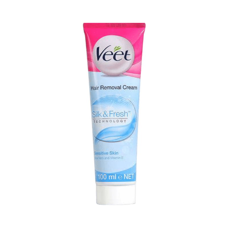 Veet hårfjerningscreme til sensitiv hud med aloe vera og E-vitamin for silkeblød hud
